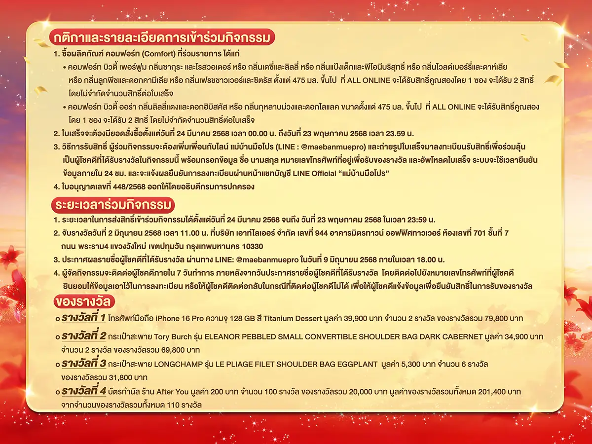 Hero-HPMK- เมื่อซื้อน้ำยาปรับผ้านุ่มคอมฟอร์ทบิวตี้ 24 Mar -